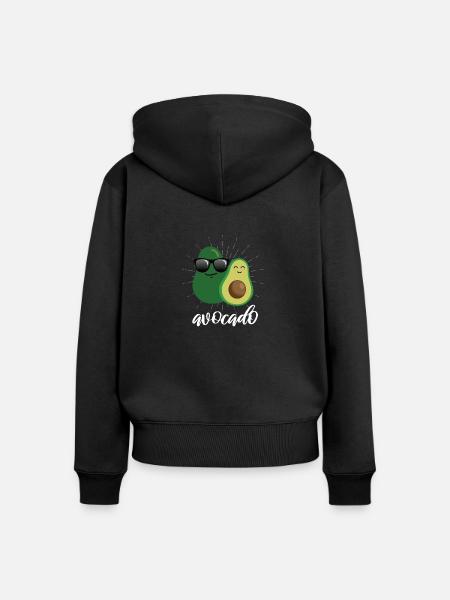 Avocado - Frauen Premium Bio Zip Hoodie - Schwarz