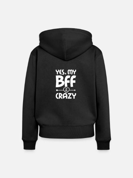 Freundschaft - Frauen Premium Bio Zip Hoodie - Schwarz
