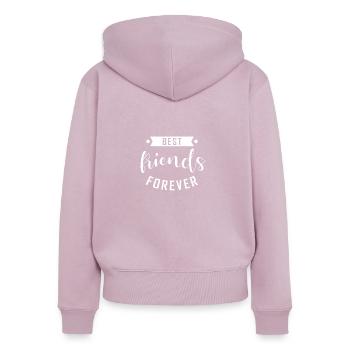 Freundschaft - Frauen Premium Bio Zip Hoodie - Altrosa - Hinten - Julia (174cm)