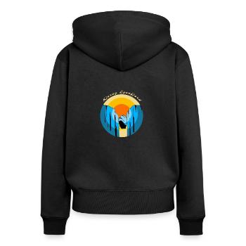 Norway Kjerag Lysefjord souvenir - Women's Premium Organic Zip Hoodie - black - Back - Julia (174cm)