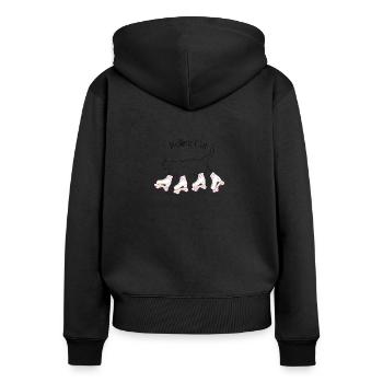 Roller skates cat hangover scooter - Women's Premium Organic Zip Hoodie - black - Back - Julia (174cm)