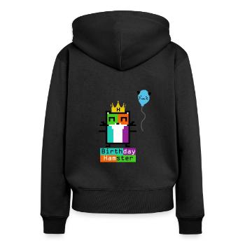 BirthdayHamster - Women's Premium Organic Zip Hoodie - black - Back - Julia (174cm)