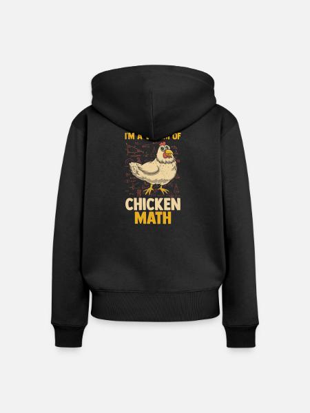 Farmer Rooster Flock Poultry Math Chicken - Frauen Premium Bio Zip Hoodie - Schwarz