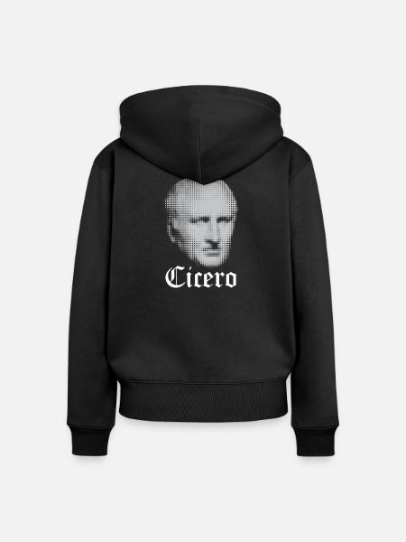 Cicero-Kopf - Frauen Premium Bio Zip Hoodie - Schwarz