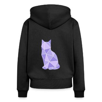 Geometric Cat Lavender - Women's Premium Organic Zip Hoodie - black - Back - Julia (174cm)