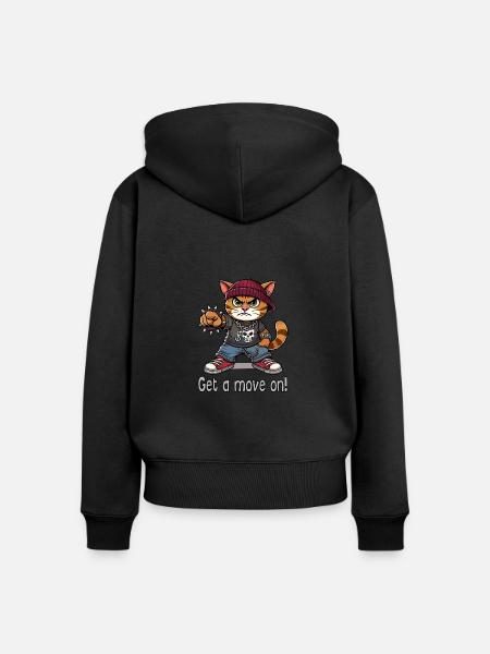 Etwas anpacken! - Frauen Premium Bio Zip Hoodie - Schwarz
