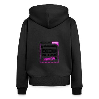 Bachelorette Party Crew Junggesellinnen Frau Drink - Frauen Premium Bio Zip Hoodie - Schwarz - Hinten - Julia (174cm)