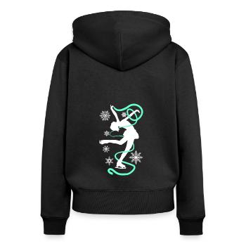 Eiskunstlauf Schlittschuhlauf Eis Figuren Tanz - Frauen Premium Bio Zip Hoodie - Schwarz - Hinten - Julia (174cm)