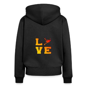Plongée sous-marine Tauchen Plongée sous-marine Tauchen - Sweat à capuche zippé Premium bio Femme - noir - Dos - Julia (174cm)