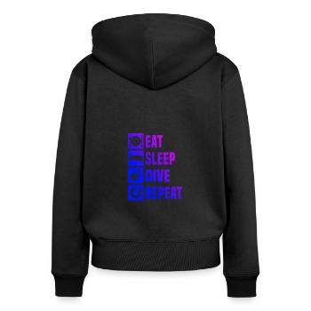 Scuba Diver Femme Scuba Diver Diver - Sweat à capuche zippé Premium bio Femme - noir - Dos - Julia (174cm)