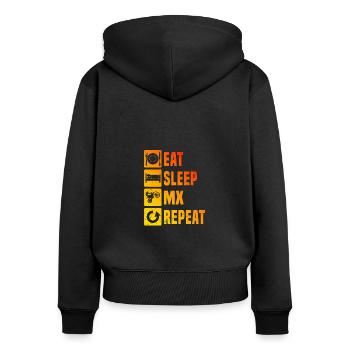 Dirtbike Motocross Dirt Biker Freestyle Motocross - Frauen Premium Bio Zip Hoodie - Schwarz - Hinten - Julia (174cm)