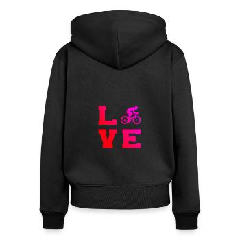 Men's Road Cycling Road Cycling Road Cyclists - Women's Premium Organic Zip Hoodie - black - Back - Julia (174cm)