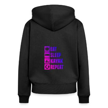 Kayak Canoë Kayak Femmes Hommes Kayak - Sweat à capuche zippé Premium bio Femme - noir - Dos - Julia (174cm)
