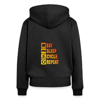 Vélo de route sur route pour hommes et femmes Vélo de route - Sweat à capuche zippé Premium bio Femme - noir - Dos - Julia (174cm)