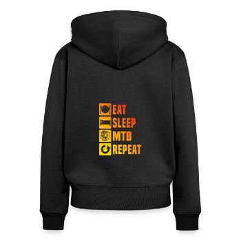 Cyclistes Hommes Vététistes Femmes VTT - Sweat à capuche zippé Premium bio Femme - noir - Dos - Julia (174cm)