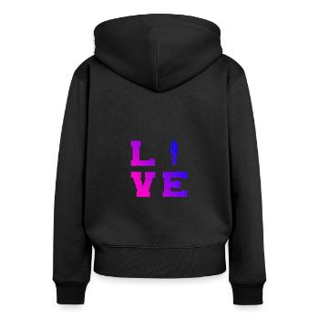 VTT Cycliste Cyclisme Cyclisme - Sweat à capuche zippé Premium bio Femme - noir - Dos - Julia (174cm)