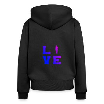Damen Herren Radfahren Fahrrad Radfahrer - Frauen Premium Bio Zip Hoodie - Schwarz - Hinten - Julia (174cm)