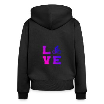 Vélo Cycliste Femmes Hommes Vélo Vélo - Sweat à capuche zippé Premium bio Femme - noir - Dos - Julia (174cm)