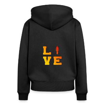 Cyclisme Femmes Cyclistes Vélo Vélo Vélo - Sweat à capuche zippé Premium bio Femme - noir - Dos - Julia (174cm)