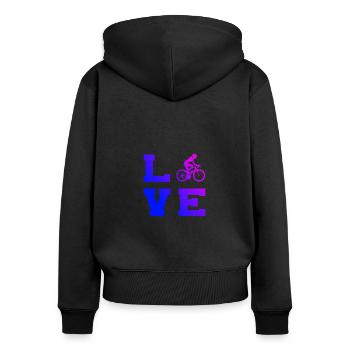 VTT Homme Vélo Vélo Vélo VTT - Sweat à capuche zippé Premium bio Femme - noir - Dos - Julia (174cm)