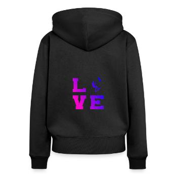 Kitesurf Kitesurf Femmes Kiting Hommes - Sweat à capuche zippé Premium bio Femme - noir - Dos - Julia (174cm)