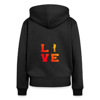 Escalade Bloc Bloc Klettern Bloc - Sweat à capuche zippé Premium bio Femme - noir - Dos - Julia (174cm)