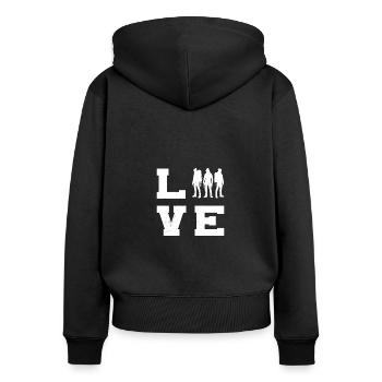 Femmes Hommes Escalade Escalade de bloc - Sweat à capuche zippé Premium bio Femme - noir - Dos - Julia (174cm)