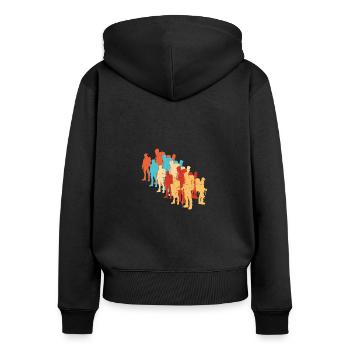 Hommes Femmes Bloc Escalade Bloc - Sweat à capuche zippé Premium bio Femme - noir - Dos - Julia (174cm)