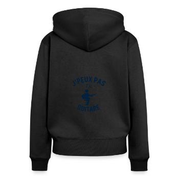 J peux ps j ai Guitare - Sweat à capuche zippé Premium bio Femme - noir - Dos - Julia (174cm)