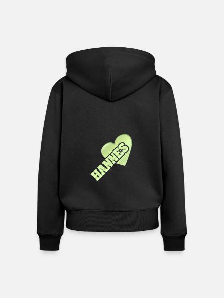 Love Hannes - Frauen Premium Bio Zip Hoodie - Schwarz