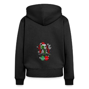 Jingle Balls Tinsel Tits Funny Matching Couple Che - Frauen Premium Bio Zip Hoodie - Schwarz - Hinten - Julia (174cm)