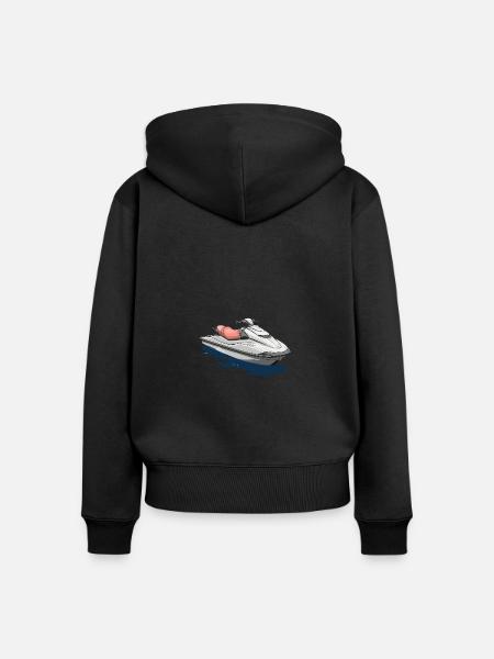Action am Jetski - Frauen Premium Bio Zip Hoodie - Schwarz