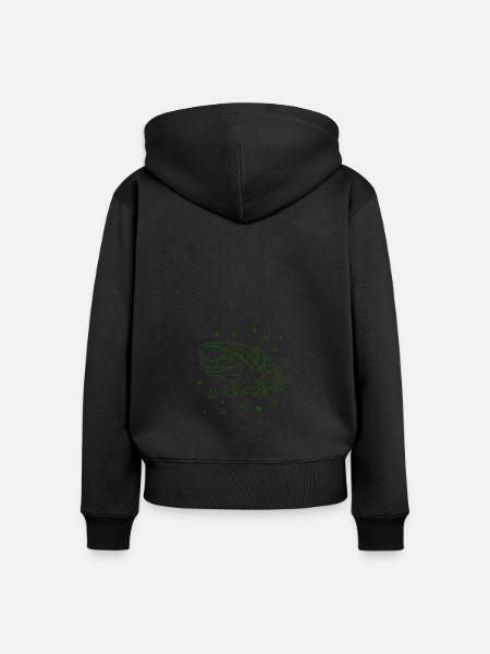 Krokodil - Frauen Premium Bio Zip Hoodie - Schwarz
