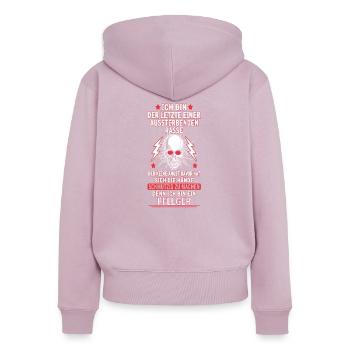 PFLEGER - Frauen Premium Bio Zip Hoodie - Altrosa - Hinten - Julia (174cm)