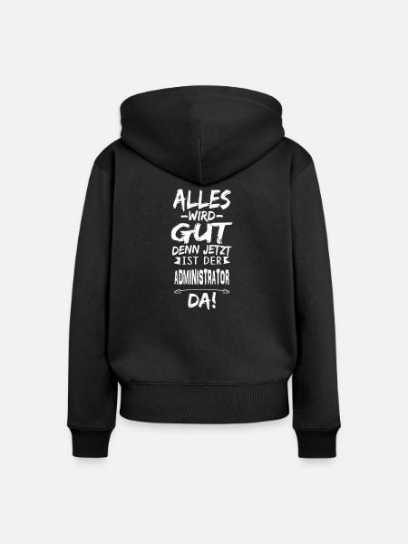 ADMINISTRATOR - Frauen Premium Bio Zip Hoodie - Schwarz