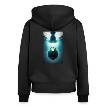 Sous-marin Titanic - Sweat à capuche zippé Premium bio Femme - noir - Dos - Julia (174cm)