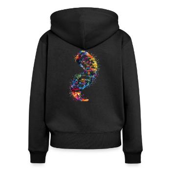 Molécule d'ADN - Sweat à capuche zippé Premium bio Femme - noir - Dos - Julia (174cm)