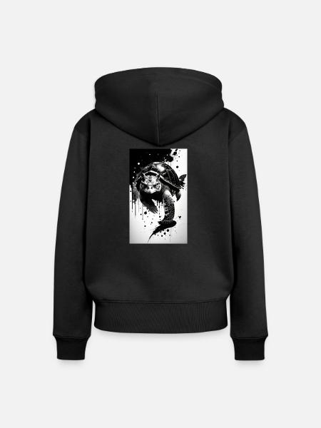 Ruhige Schildkröten - Frauen Premium Bio Zip Hoodie - Schwarz