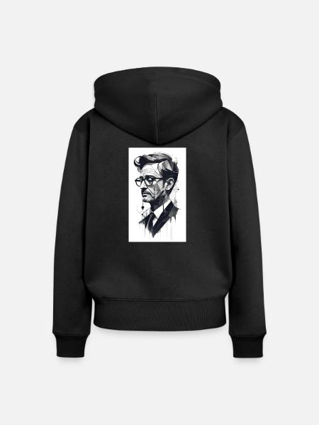 Abstrakter Profi - Frauen Premium Bio Zip Hoodie - Schwarz