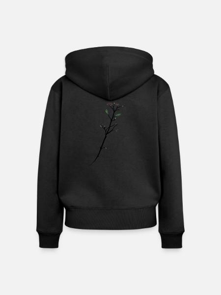 Zweig - Frauen Premium Bio Zip Hoodie - Schwarz