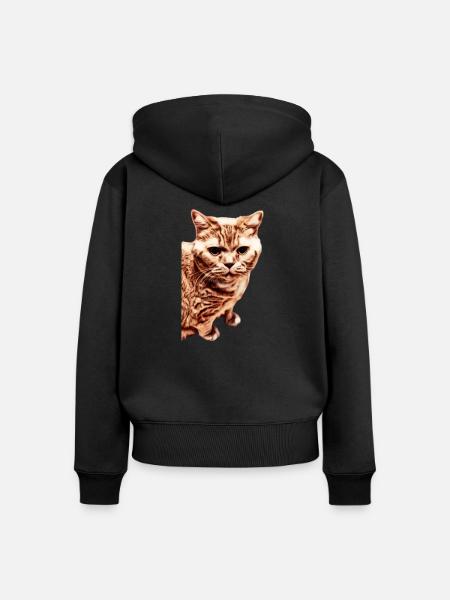 britisch Kurzhaar Katze - Frauen Premium Bio Zip Hoodie - Schwarz