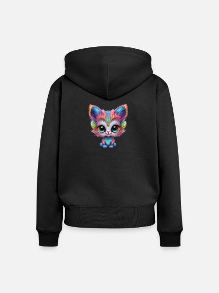 cute mystical creature - Frauen Premium Bio Zip Hoodie - Schwarz