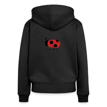 Roter Marienkäfer bringt Glück Fingerabdruck DNA - Frauen Premium Bio Zip Hoodie - Schwarz - Hinten - Julia (174cm)
