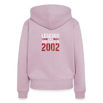 LÉGENDES SONT EN 2002 T-SHIRT NÉ DE NOËL ANNIVERSAIRE - Sweat à capuche zippé Premium bio Femme - rose poudré - Dos - Julia (174cm)