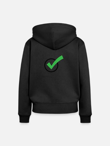 Ein Häkchen - Frauen Premium Bio Zip Hoodie - Schwarz