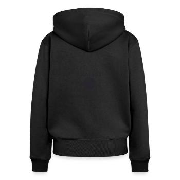 « Data Analyst Coffee Powered » | Data Scientist - Sweat à capuche zippé Premium bio Femme - noir - Dos - Julia (174cm)