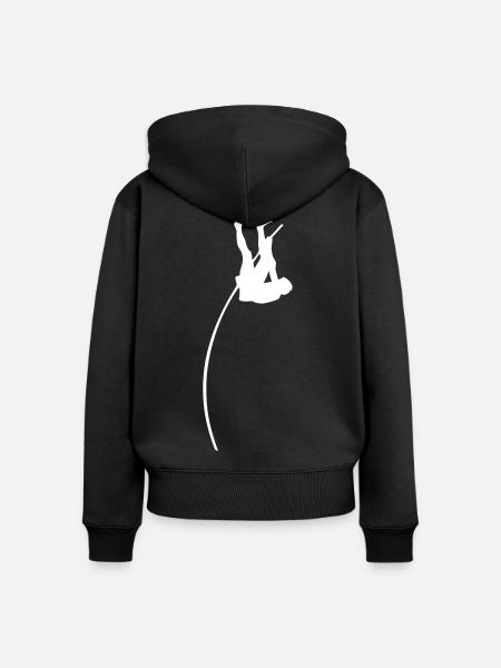 Stabhochsprung - Frauen Premium Bio Zip Hoodie - Schwarz