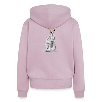 Thoughts Sculpture - Women's Premium Organic Zip Hoodie - dusky pink - Back - Julia (174cm)
