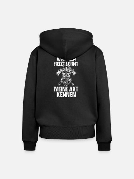 Mittelalter Schildwall Mittelaltermarkt Wikinger - Frauen Premium Bio Zip Hoodie - Schwarz