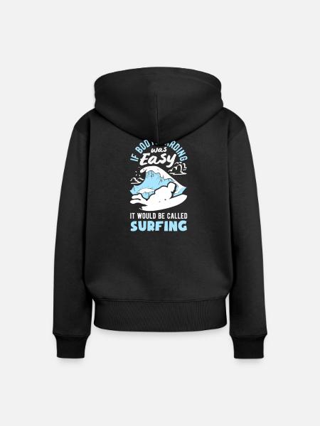 Surfen Surfboarder Bodyboarder - Frauen Premium Bio Zip Hoodie - Schwarz